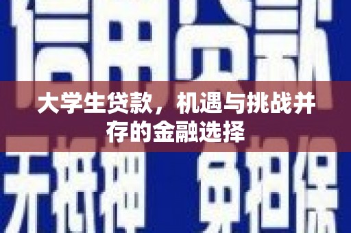 囊谦大学生贷款，机遇与挑战并存的金融选择