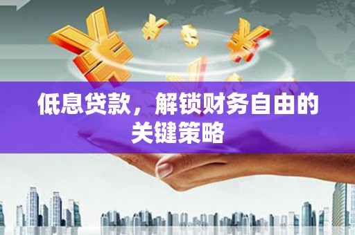 囊谦低息贷款，解锁财务自由的关键策略
