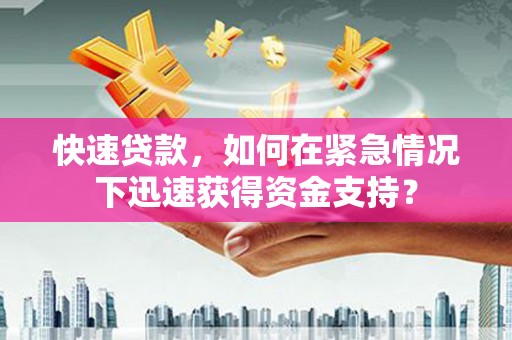 囊谦快速贷款，如何在紧急情况下迅速获得资金支持？