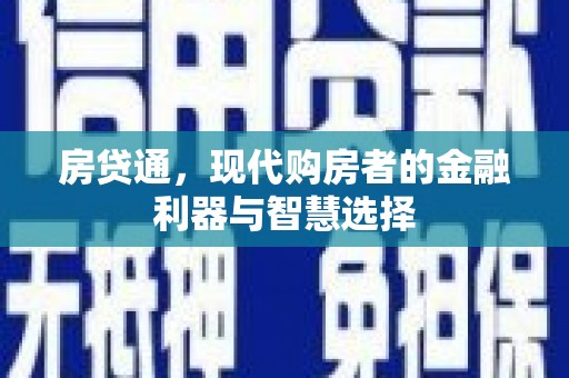 囊谦房贷通，现代购房者的金融利器与智慧选择