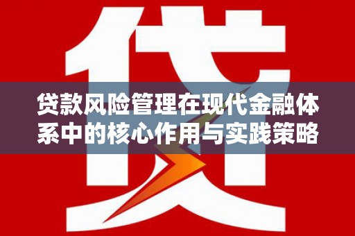 囊谦贷款风险管理在现代金融体系中的核心作用与实践策略