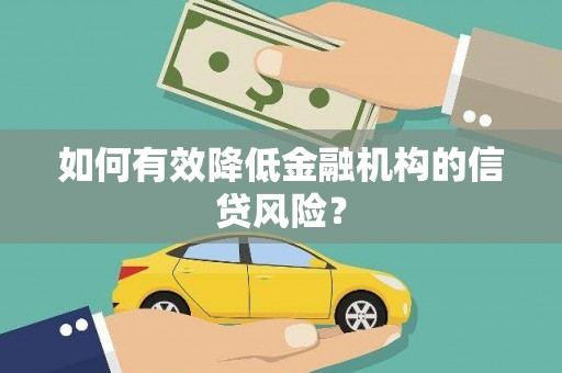 囊谦如何有效降低金融机构的信贷风险？