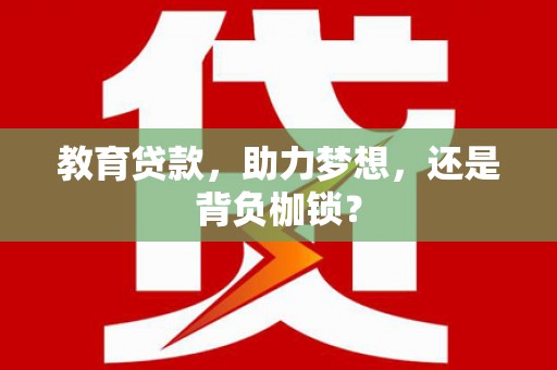 囊谦教育贷款，助力梦想，还是背负枷锁？