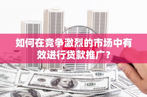 囊谦如何在竞争激烈的市场中有效进行贷款推广？