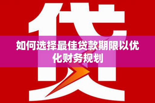 囊谦如何选择最佳贷款期限以优化财务规划