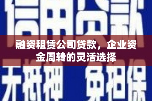 囊谦融资租赁公司贷款，企业资金周转的灵活选择