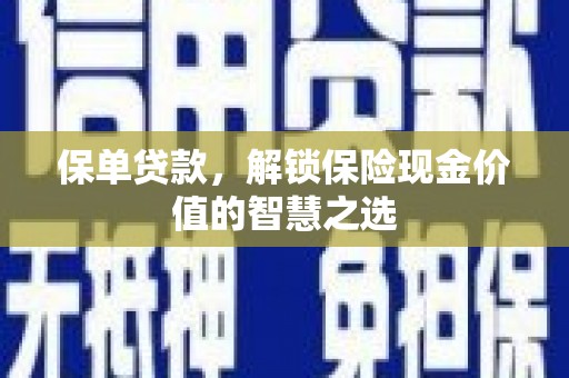囊谦保单贷款，解锁保险现金价值的智慧之选