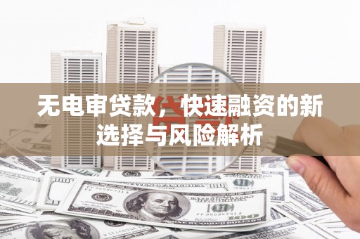 囊谦无电审贷款，快速融资的新选择与风险解析