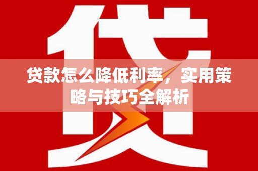 囊谦贷款怎么降低利率，实用策略与技巧全解析
