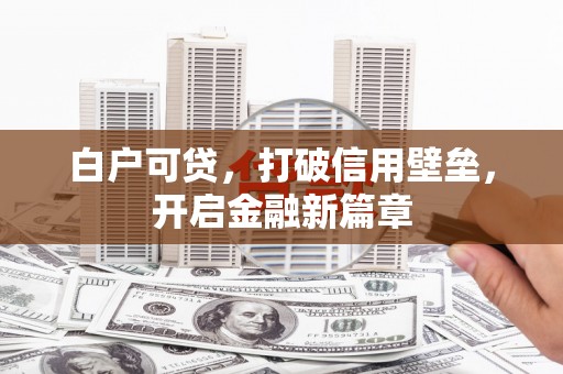 囊谦白户可贷，打破信用壁垒，开启金融新篇章