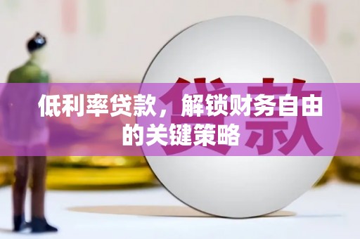 囊谦低利率贷款，解锁财务自由的关键策略