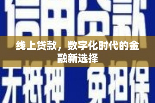 囊谦线上贷款，数字化时代的金融新选择