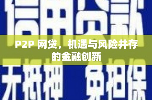 囊谦P2P 网贷，机遇与风险并存的金融创新