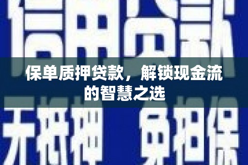 囊谦保单质押贷款，解锁现金流的智慧之选